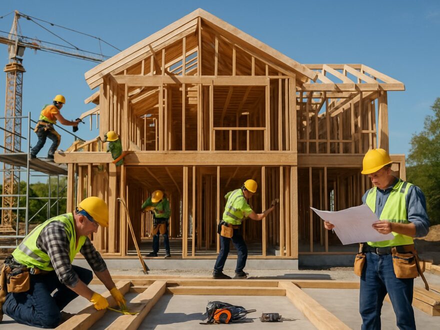 Custom home construction project in progress